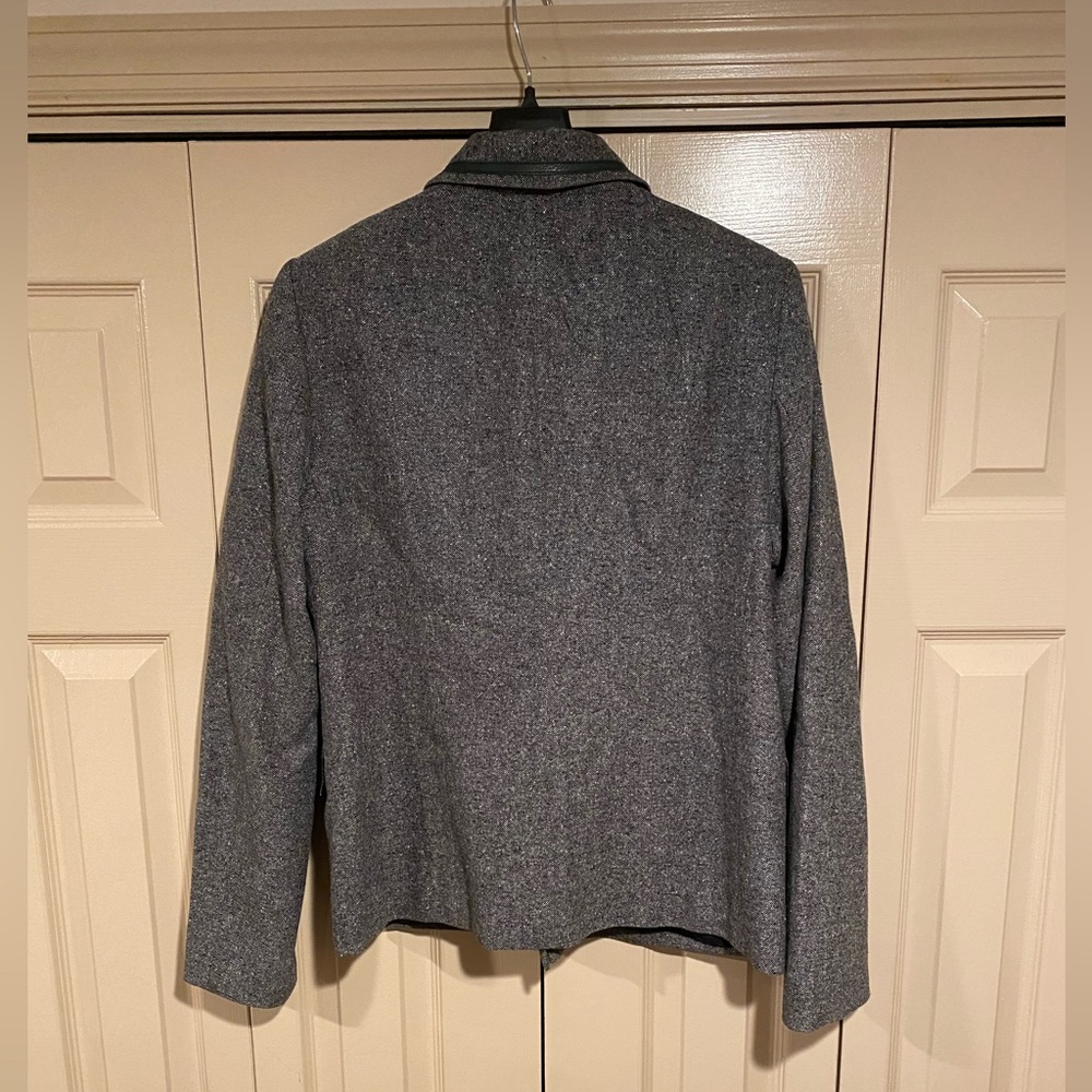 Pendleton Tall Grey Suit Jacket With Leather Trim - image 2